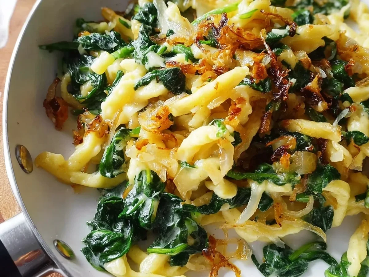 Babyspinat-Spätzle-Pfanne: Schnell & einfach zubereitet - Bild 1