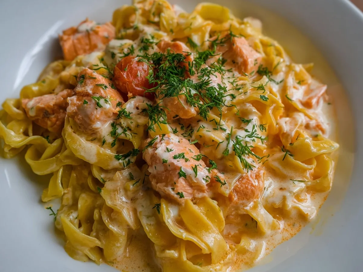 Bandnudeln mit Lachs-Sahnesoße: Einfach & Schnell zubereitet - Bild 2