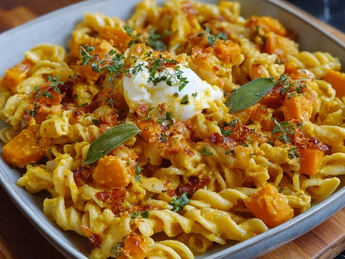 Burrata Pasta mit Kürbis: Herbstliches Ofengericht - Bild 1