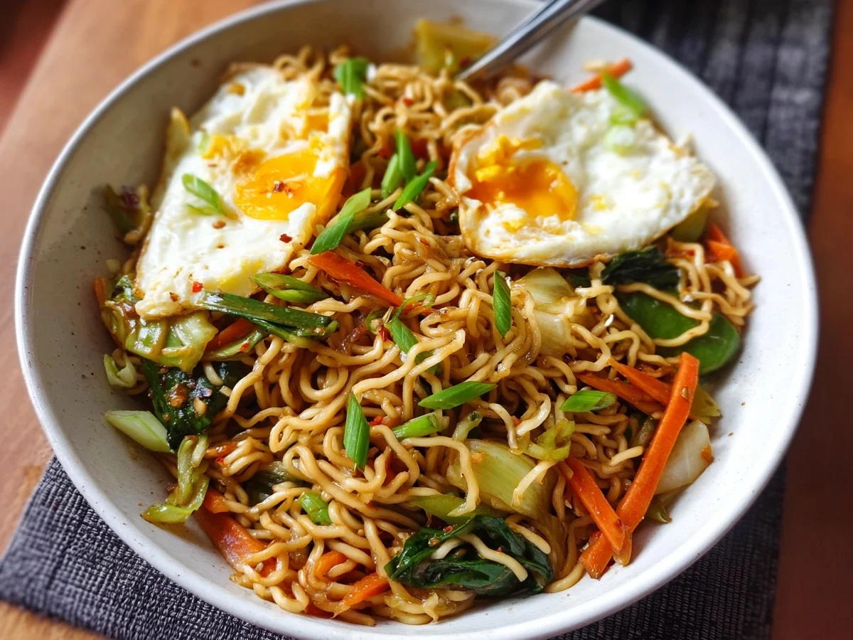 Chinesische Gebratene Nudeln mit Gemüse & Ei - Bild 1