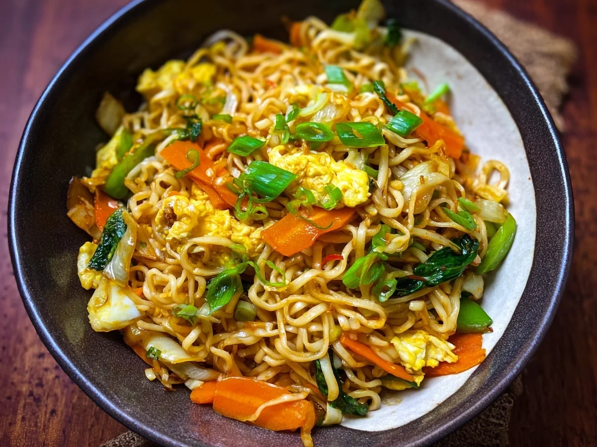 Chinesische Gebratene Nudeln mit Gemüse & Ei - Bild 2