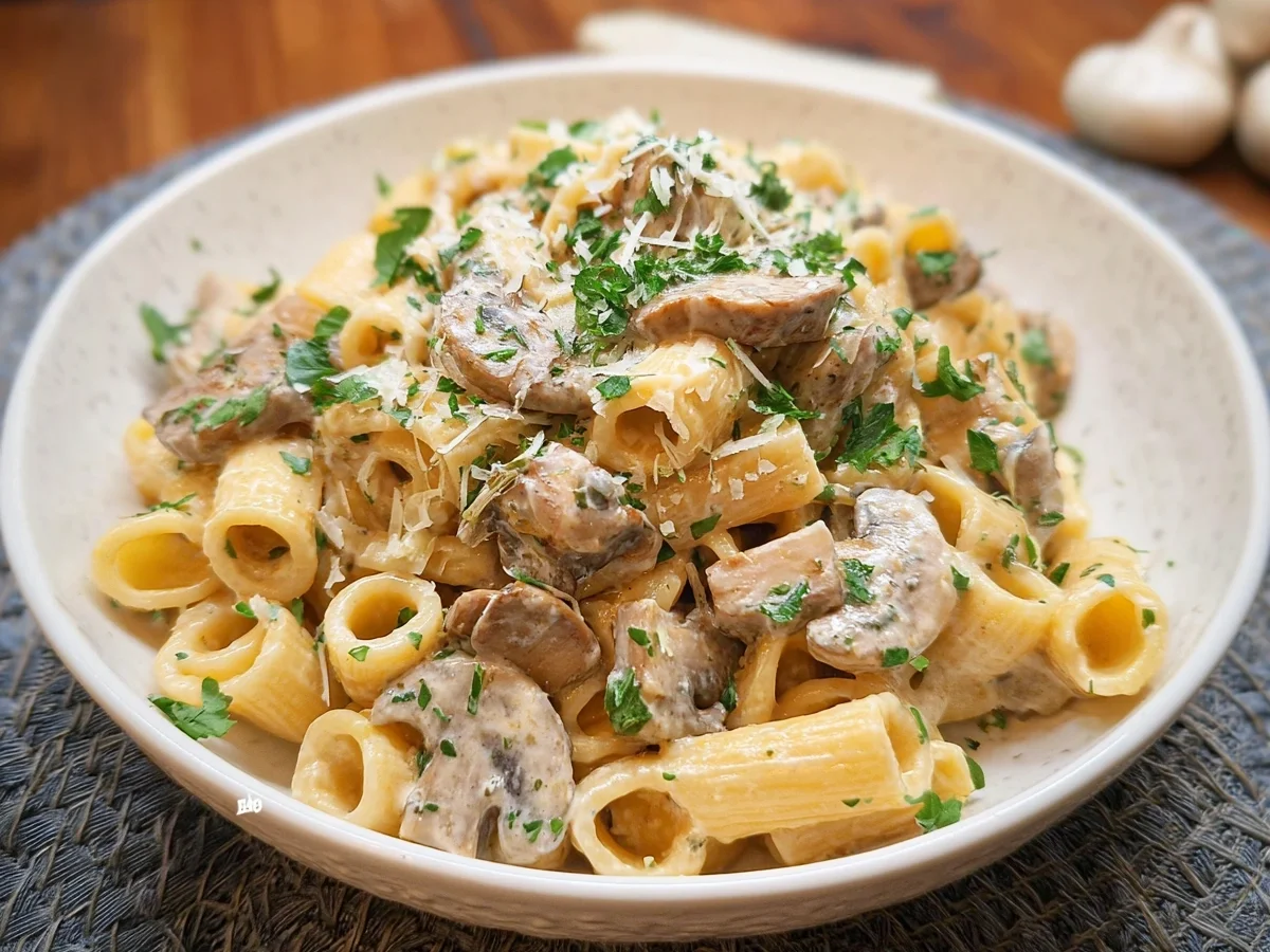 Cremige Pasta mit Champignon-Pilzen: Italienischer Genuss - Bild 1