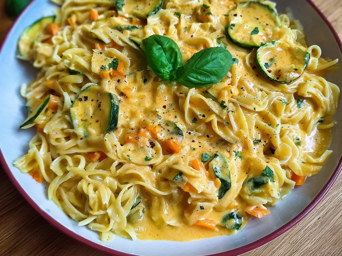 Cremige Pasta mit Gemüsesauce: Schnelles Familienrezept - Bild 1