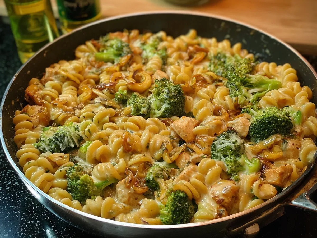 Cremige Pasta Pfanne mit Brokkoli & Putenwürfeln - Bild 1