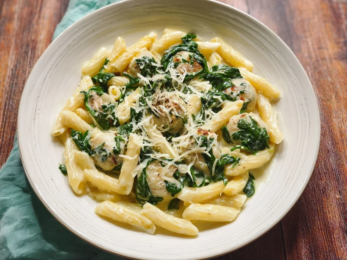 Cremige Spinat-Sahne-Pasta: Einfaches Rezept - Bild 1