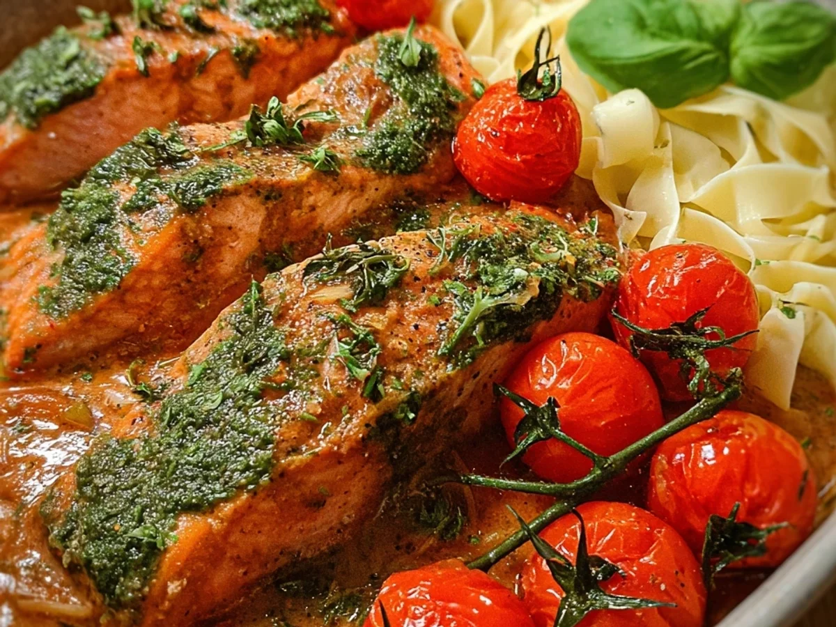 Cremiger Ofenlachs in Tomaten-Sahnesoße - Bild 2
