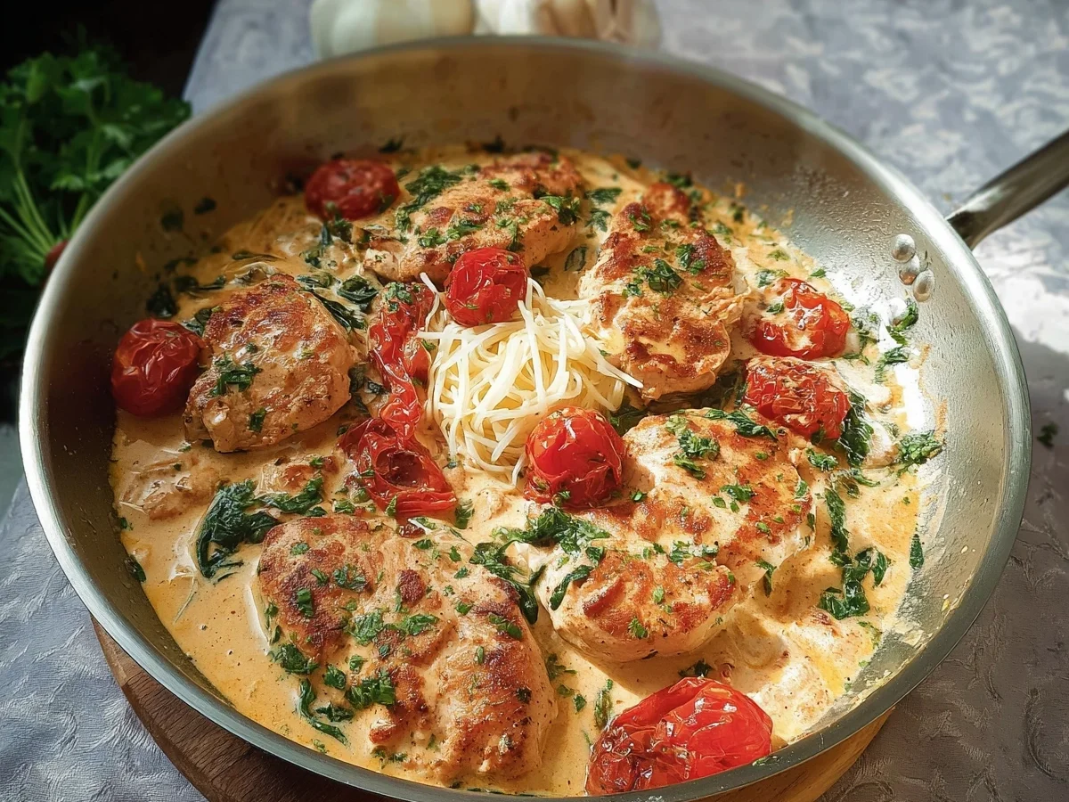 Cremiges Hähnchenfilet in Frischkäse-Parmesan-Soße - Bild 1