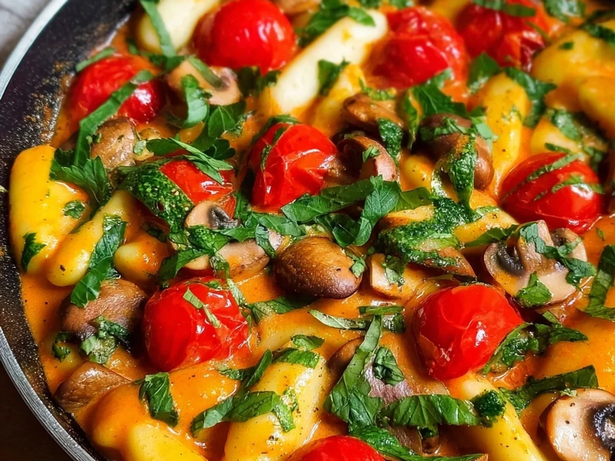 Einfache Vegetarische Schupfnudelpfanne mit Gemüse - Bild 2