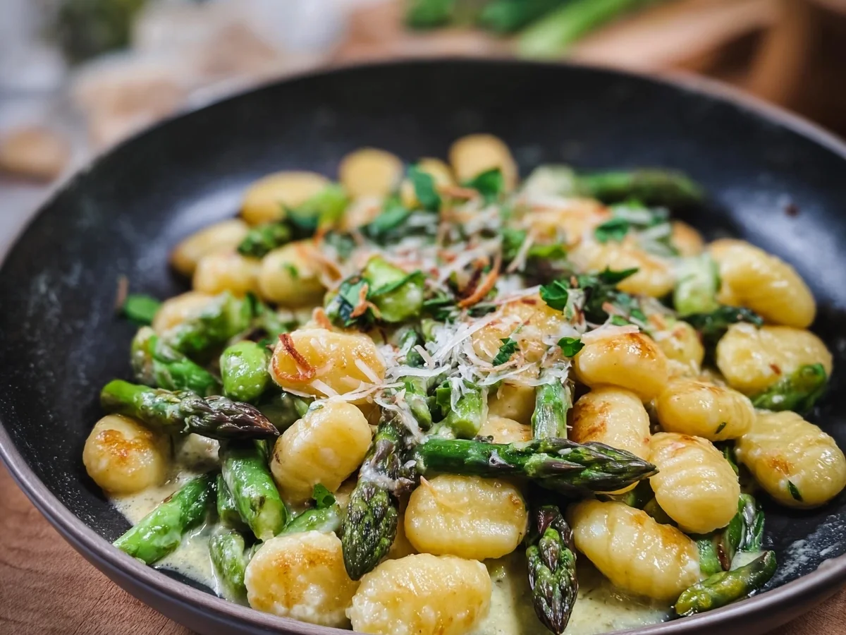 Gnocchi mit grünem Spargel in cremiger Sauce - Bild 2