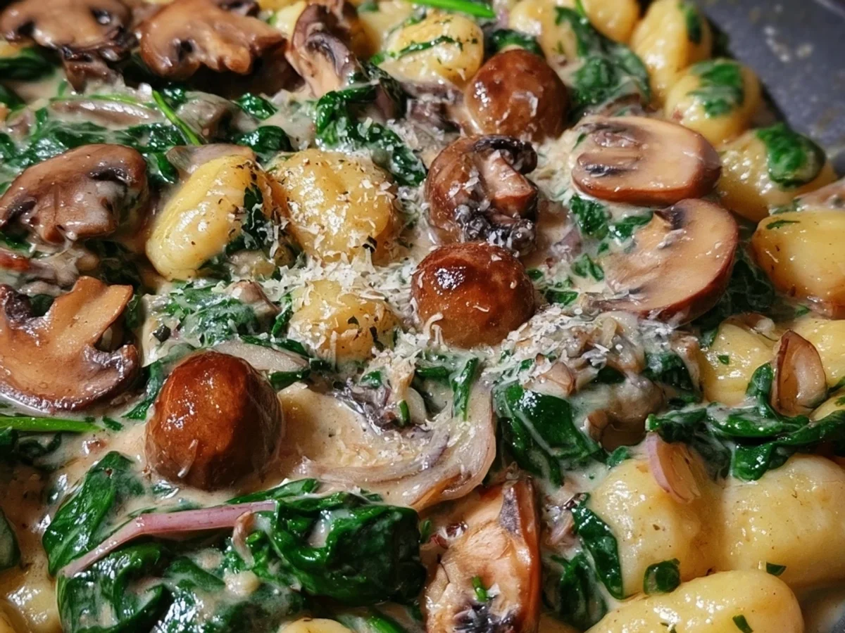 Gnocchi mit Pilzen & Spinat: Schnell & einfach zubereitet - Bild 1