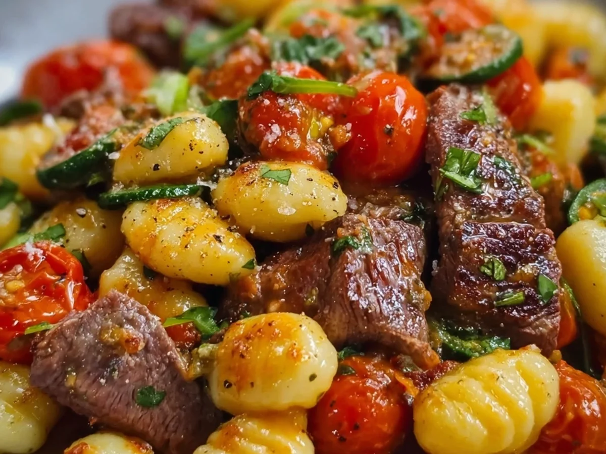 Gnocchi mit Rinderfilet & Kirschtomaten Rezept - Bild 1