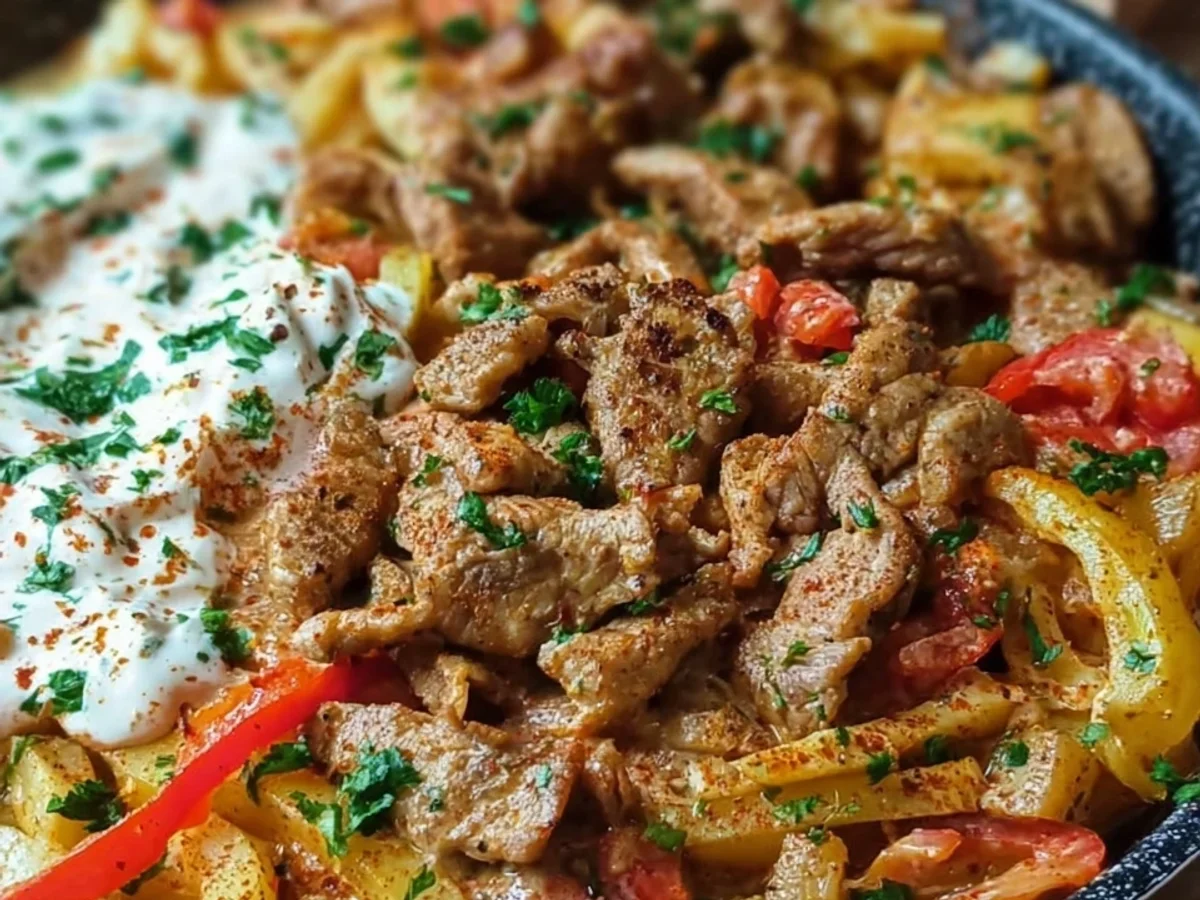 Gyros Pfanne mit würziger Soße Schnell gemacht - Bild 2