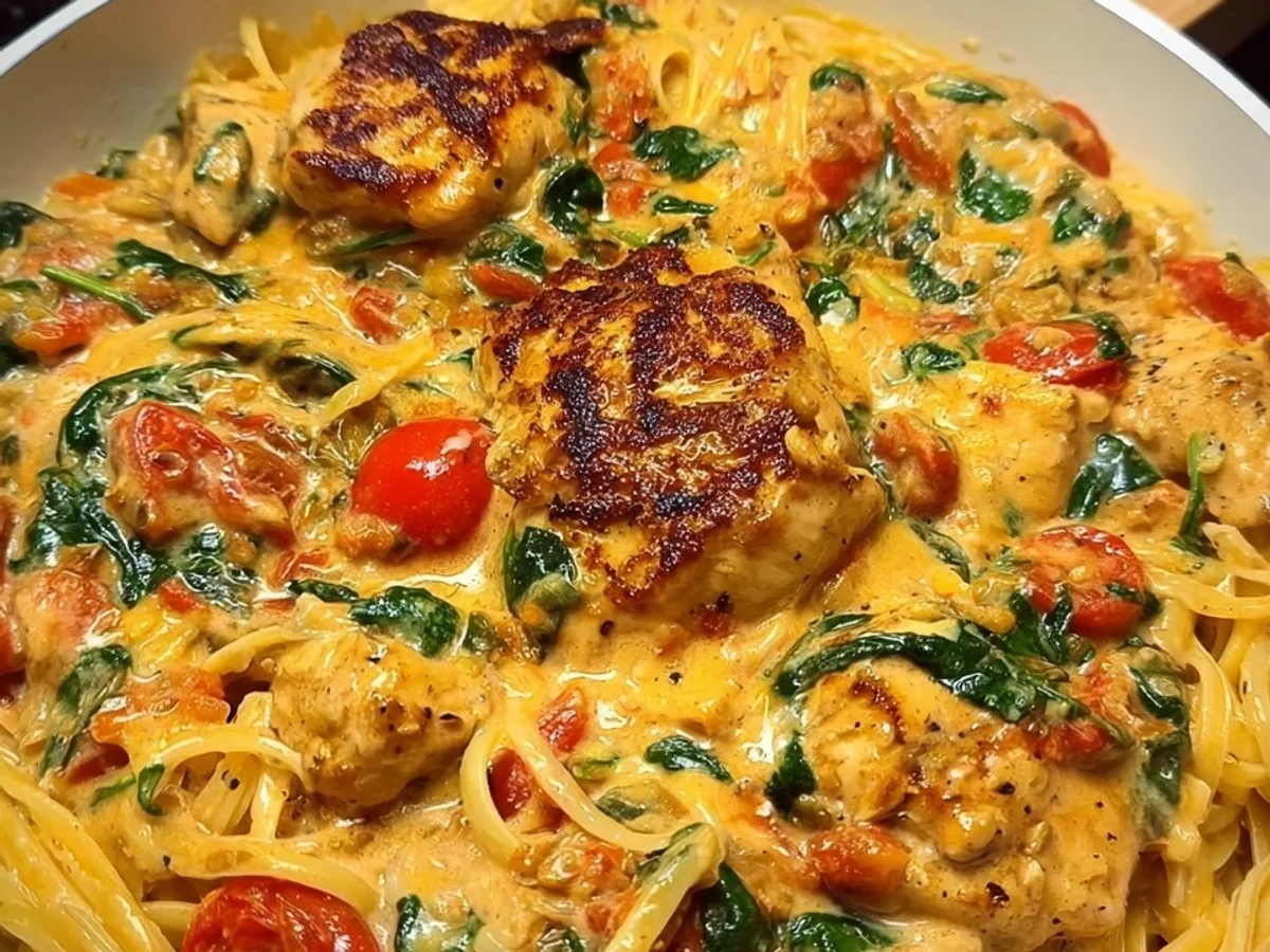 Herzhaftes Toskana Hähnchen: Cremige Nudelpfanne - Bild 1