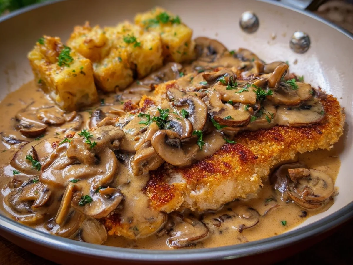 Klassisches Jägerschnitzel mit cremiger Pilzsoße - Bild 1