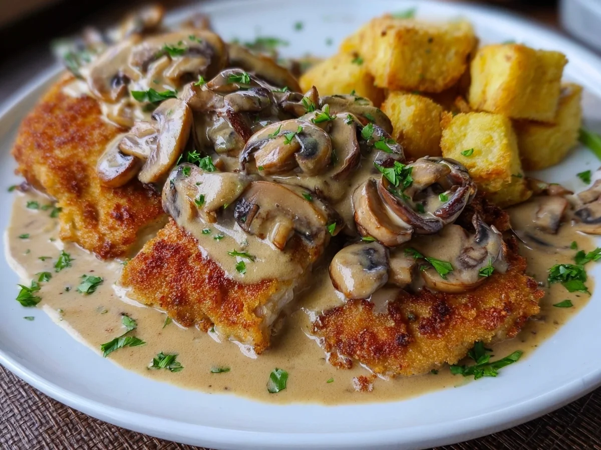 Klassisches Jägerschnitzel mit cremiger Pilzsoße - Bild 2