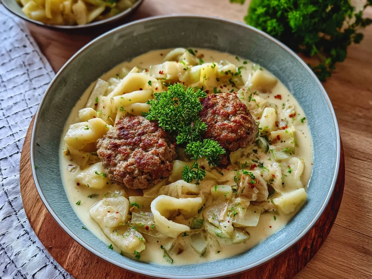 Kohlrabigemüse mit Frikadellen & hausgemachten Spätzle - Bild 2
