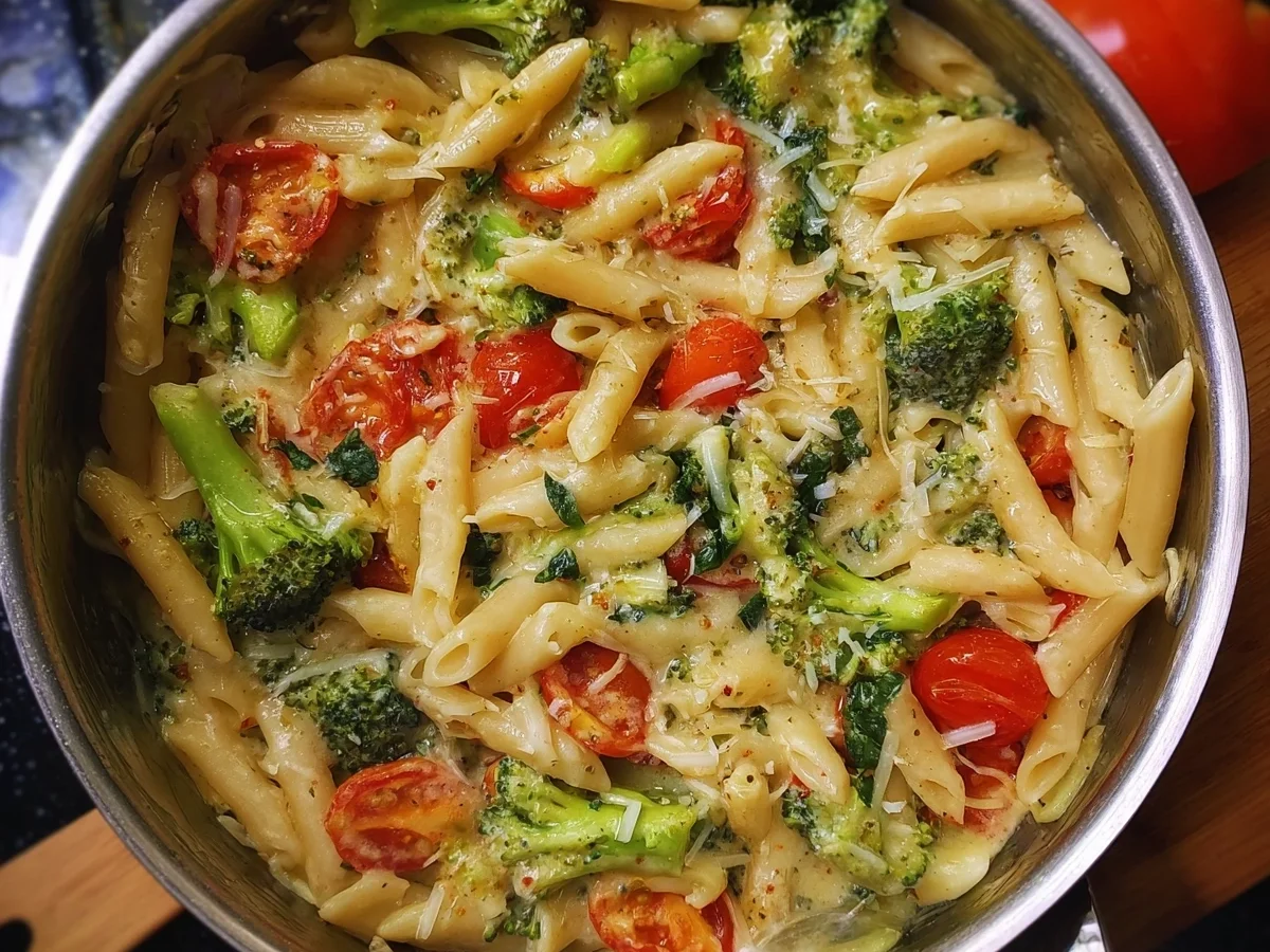 One Pot Vegetarische Pasta mit Brokkoli Schnell & Lecker - Bild 2