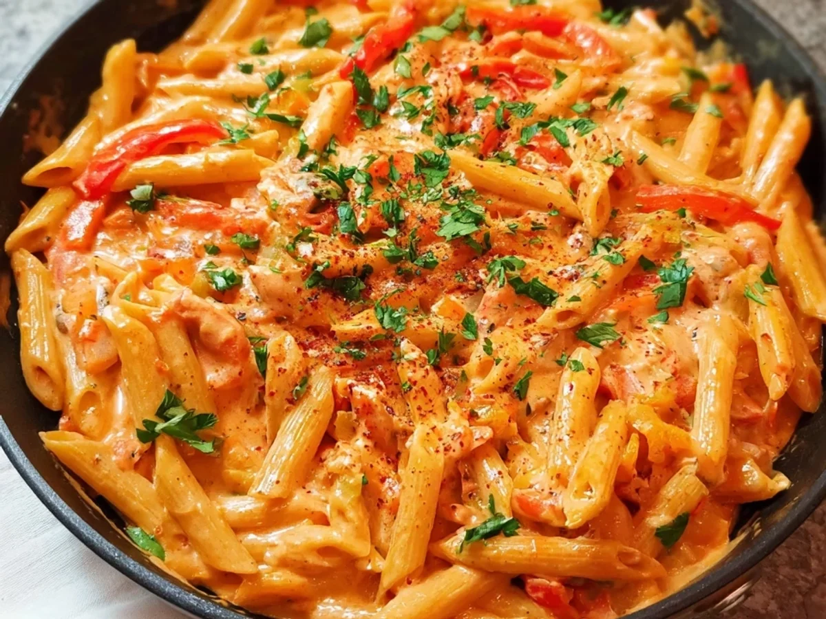 Pasta mit Paprika-Sahne-Soße: Schnell & cremig - Bild 1