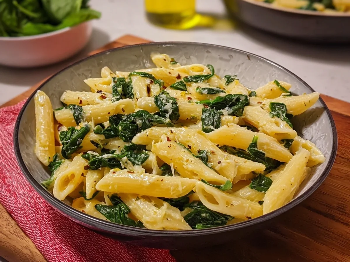 Penne mit Spinat-Gorgonzola-Sauce: Cremig & Schnell - Bild 1