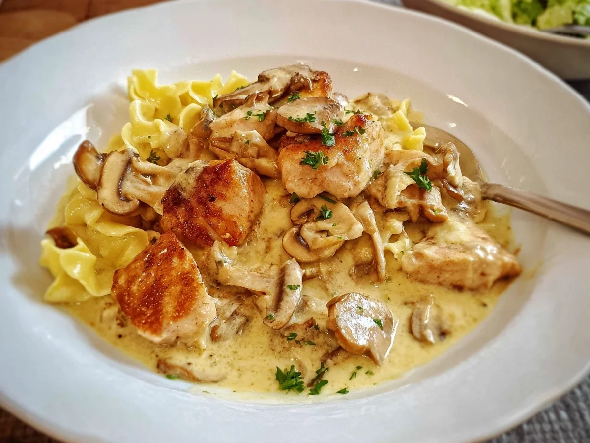 Putengeschnetzeltes mit Pilzen in Parmesan-Sahnesoße - Bild 2