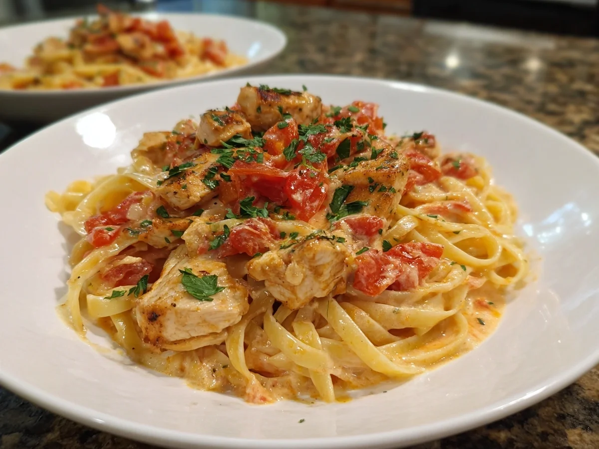 Schnelle Hähnchen-Pasta in Cremiger Tomatensauce - Bild 2