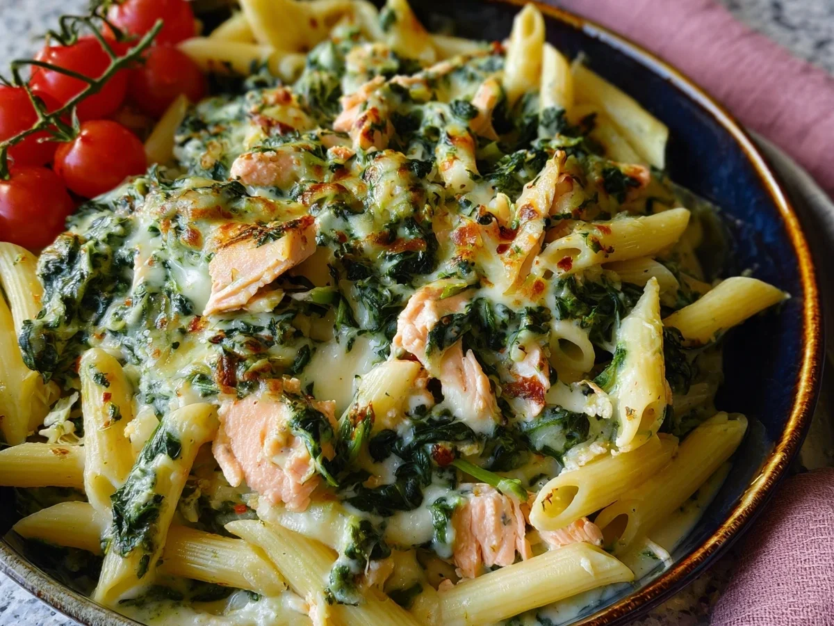 Schnelle Lachs-Spinat-Pasta aus dem Ofen - Bild 1