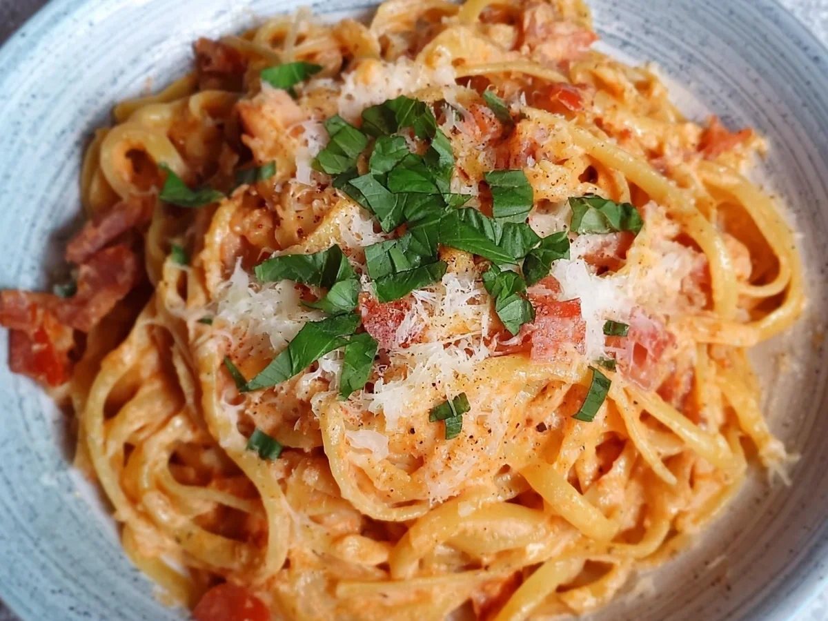 Schnelle sahnige Tomatensauce mit Nudeln: Fix & lecker - Bild 1
