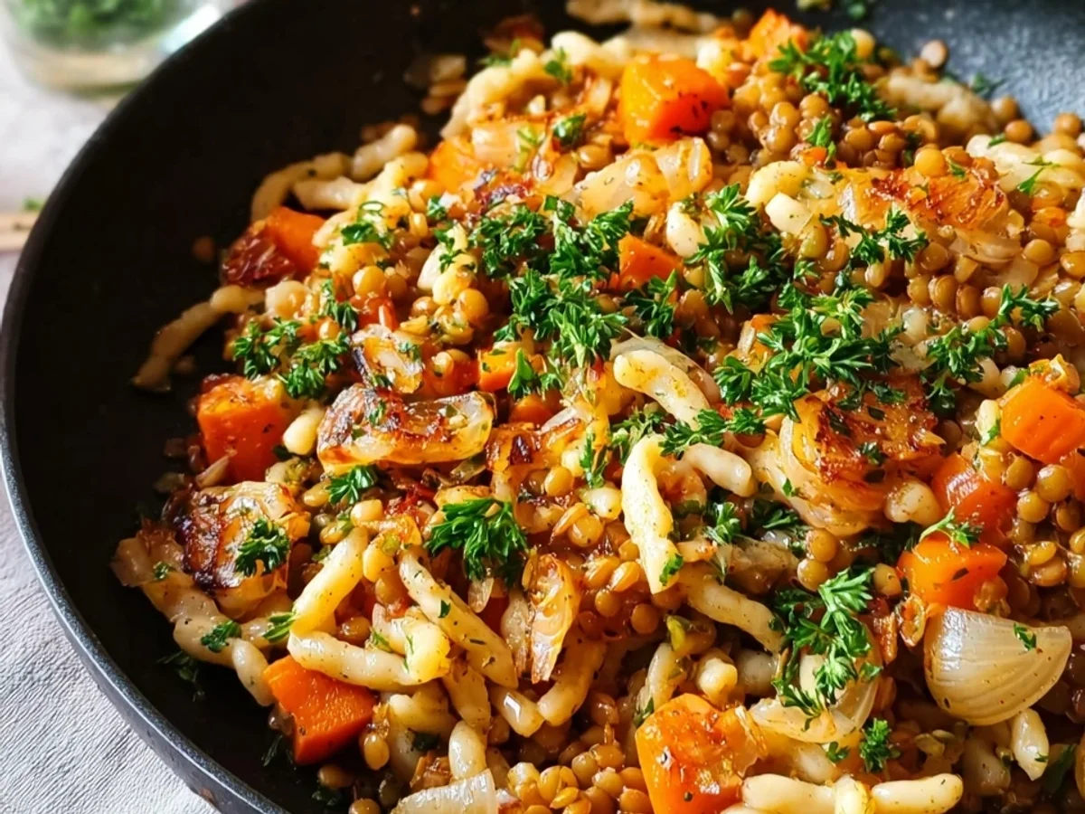Schnelle Spätzle-Linsen-Pfanne: Dein Feierabend-Gericht - Bild 2