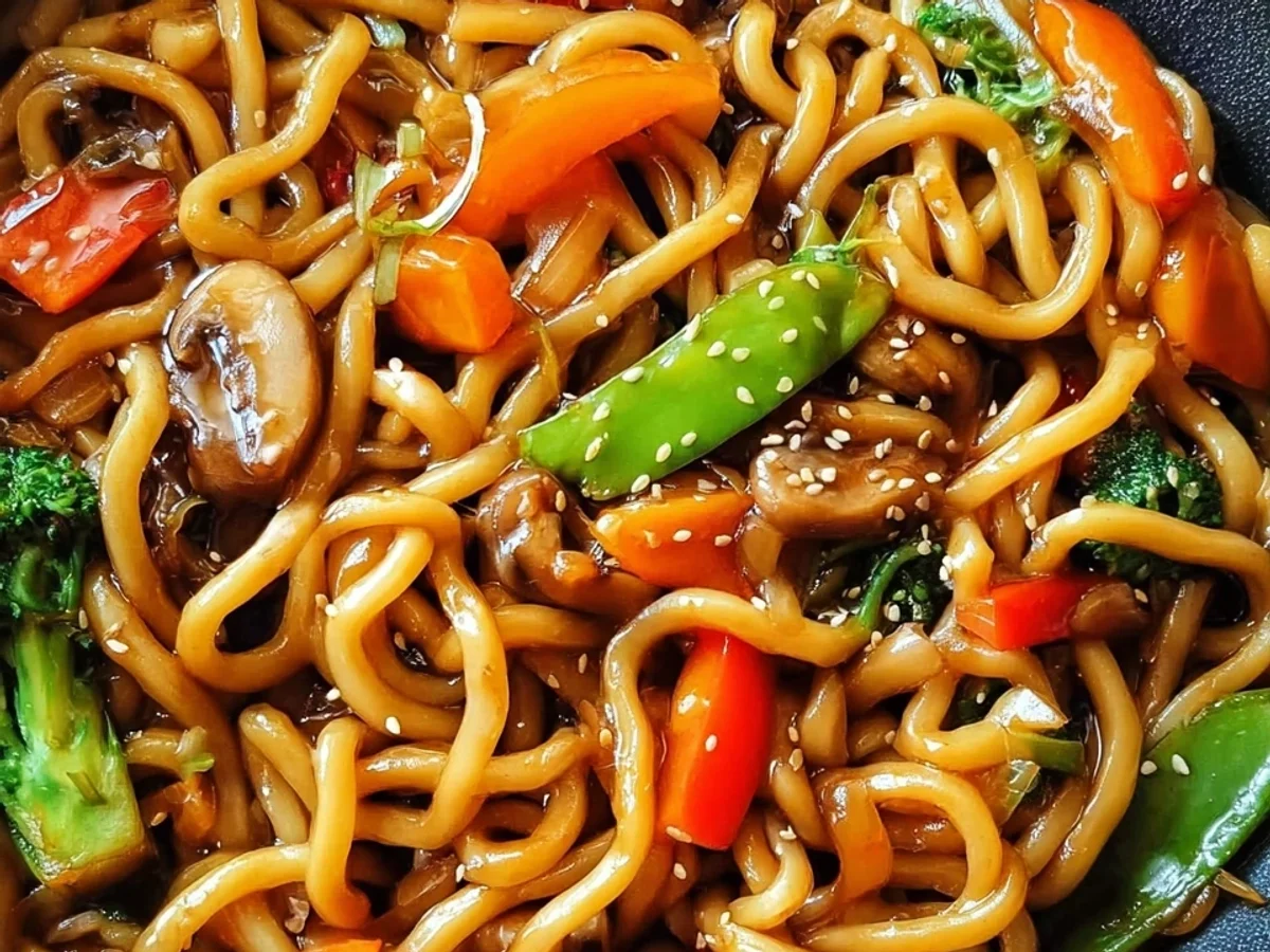 Schnelle Udon Nudeln mit Gemüsepfanne - Bild 1