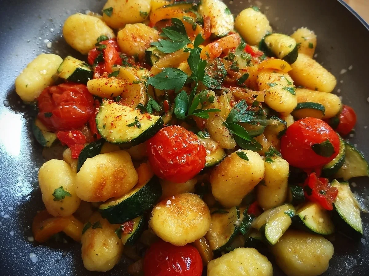 Schnelle vegetarische Gnocchi-Gemüsepfanne - Bild 2