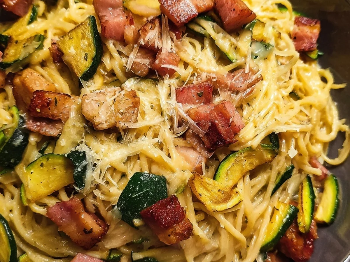 Schnelle Zucchini Truthahnspeck Pasta: Einfach & Lecker - Bild 2