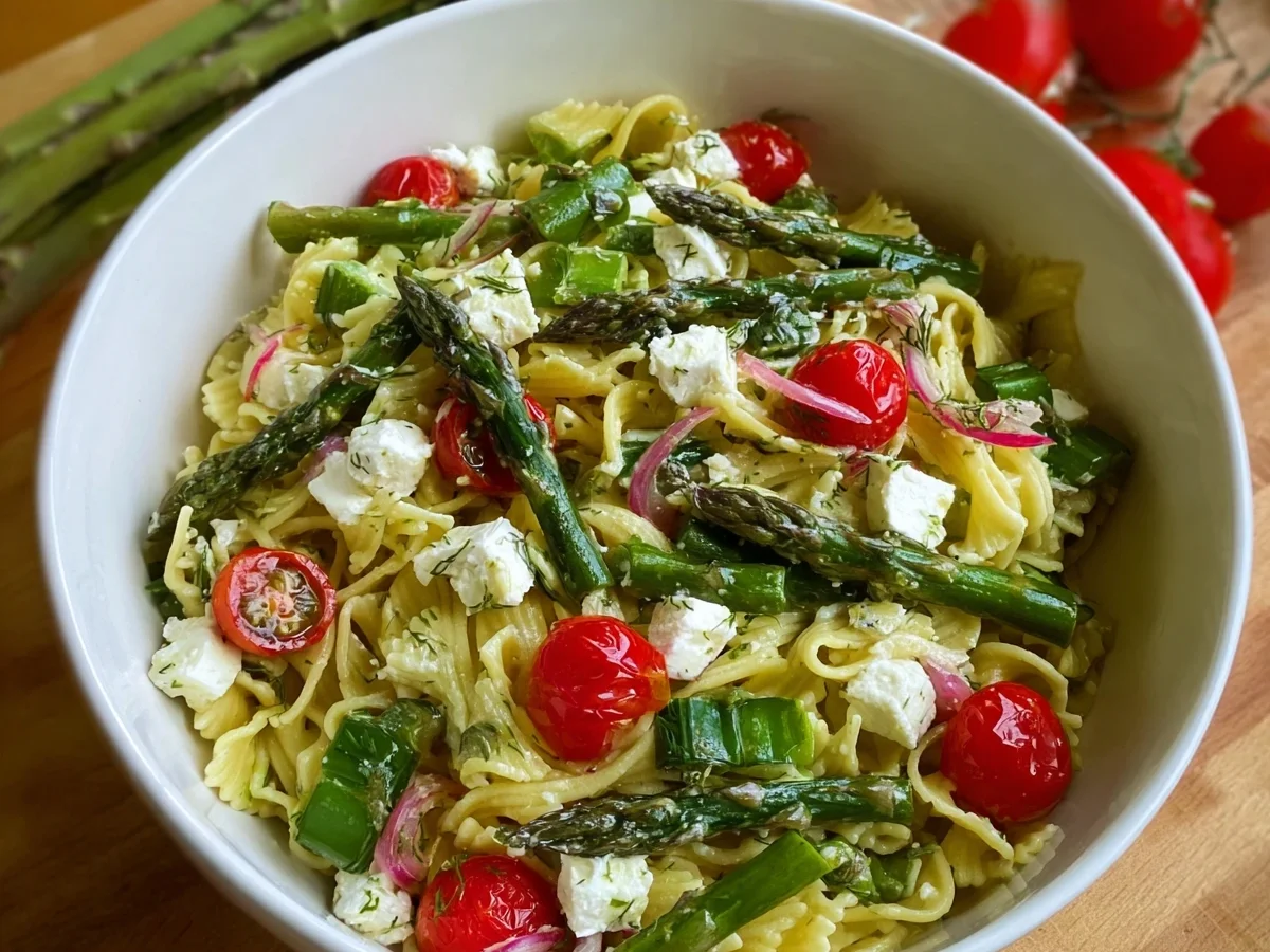 Schneller Nudelsalat mit grünem Spargel & Feta - Bild 1