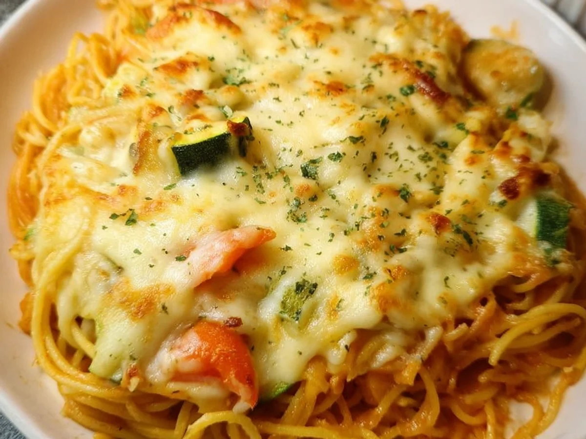 Schneller Spaghetti Auflauf mit Gemüse: Einfach & Lecker - Bild 1