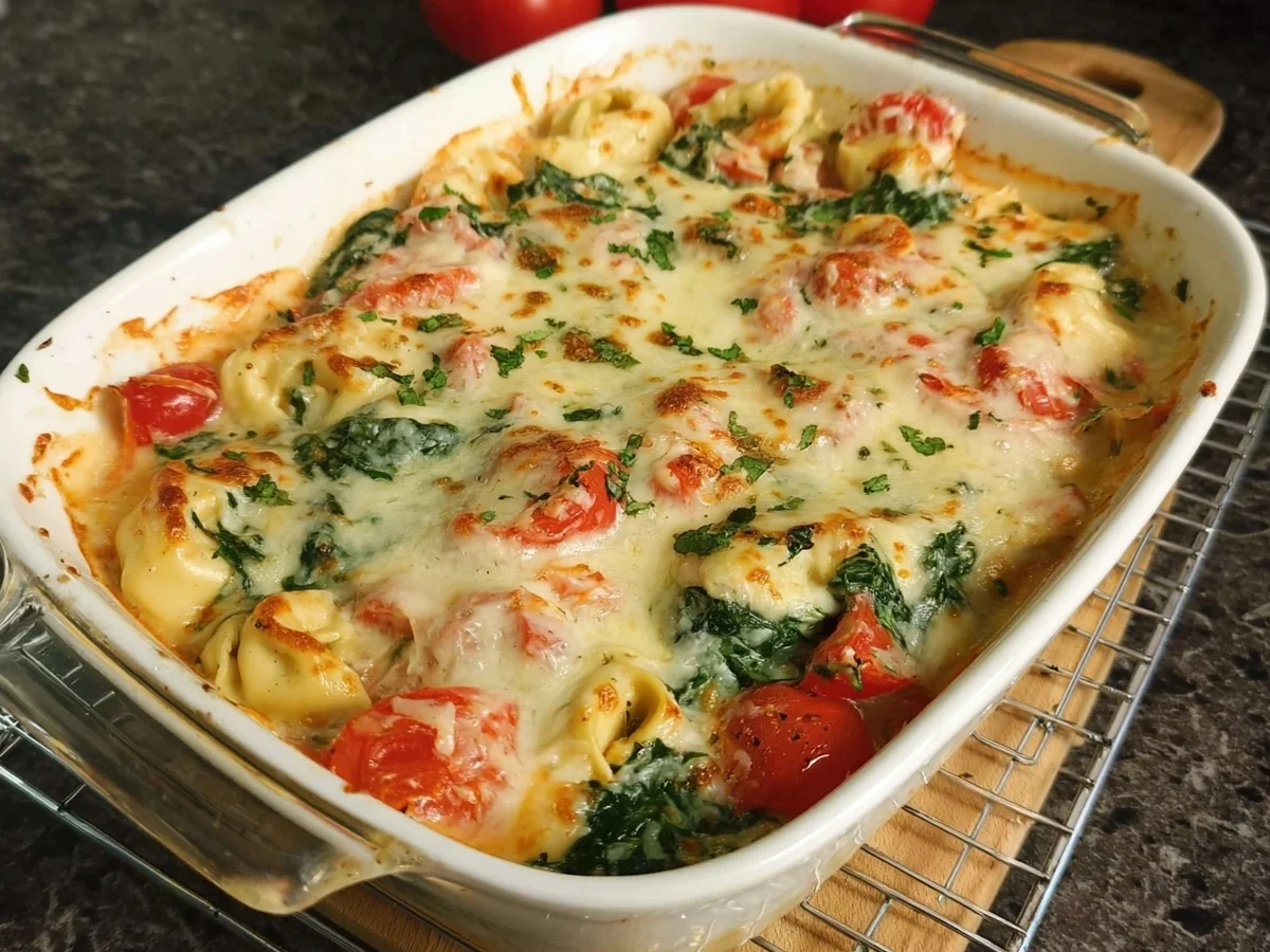 Schneller Tortellini-Spinat-Auflauf mit Tomaten - Bild 1