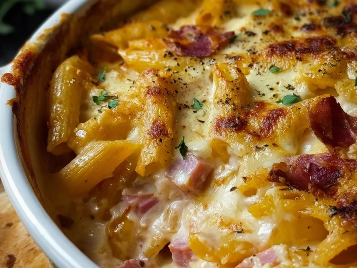 Schnelles Nudel-Truthahnschinken-Gratin ohne Vorkochen - Bild 2