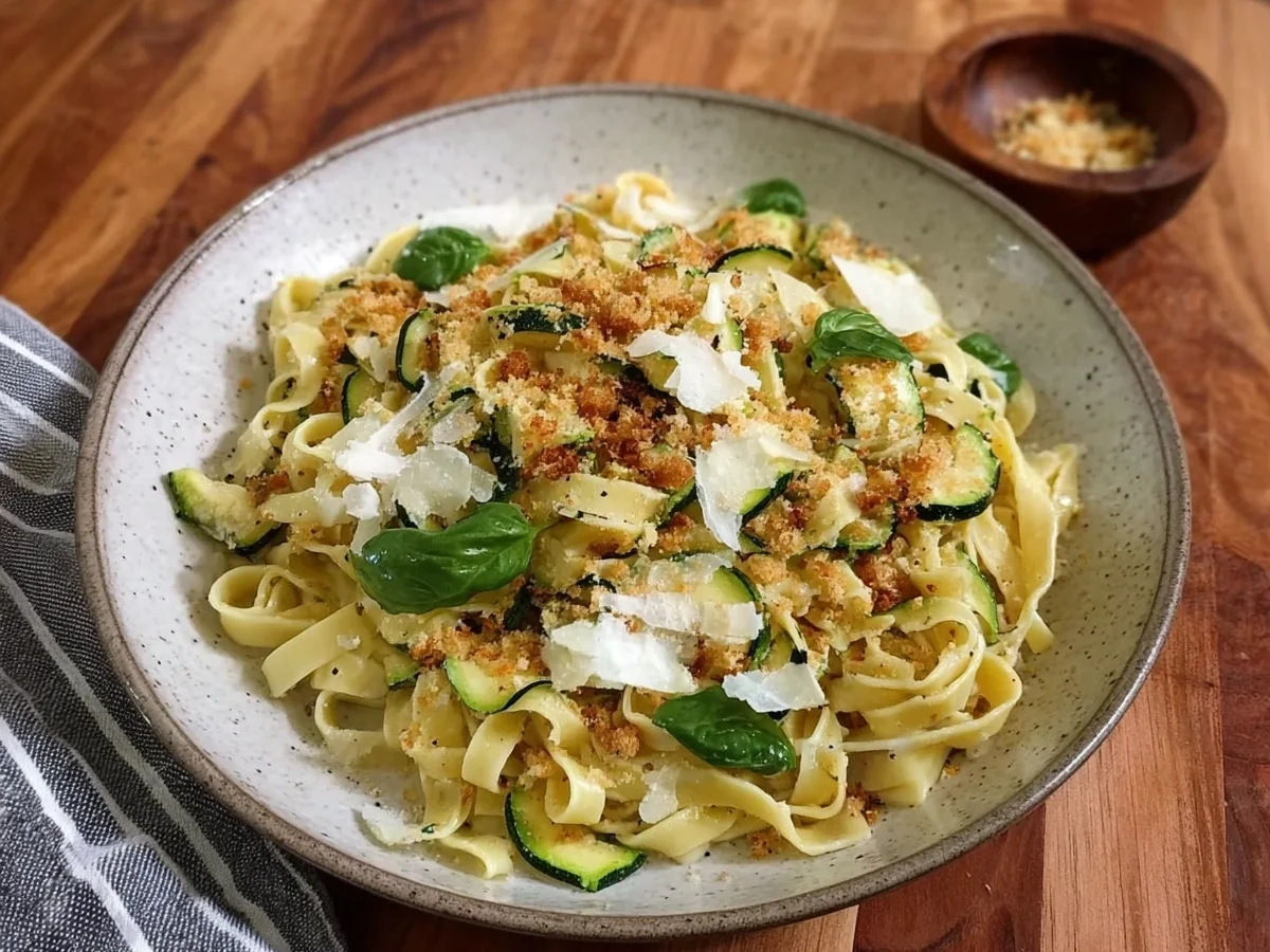 Sommer-Tagliatelle mit Zucchini & Zitronenbröseln - Bild 1