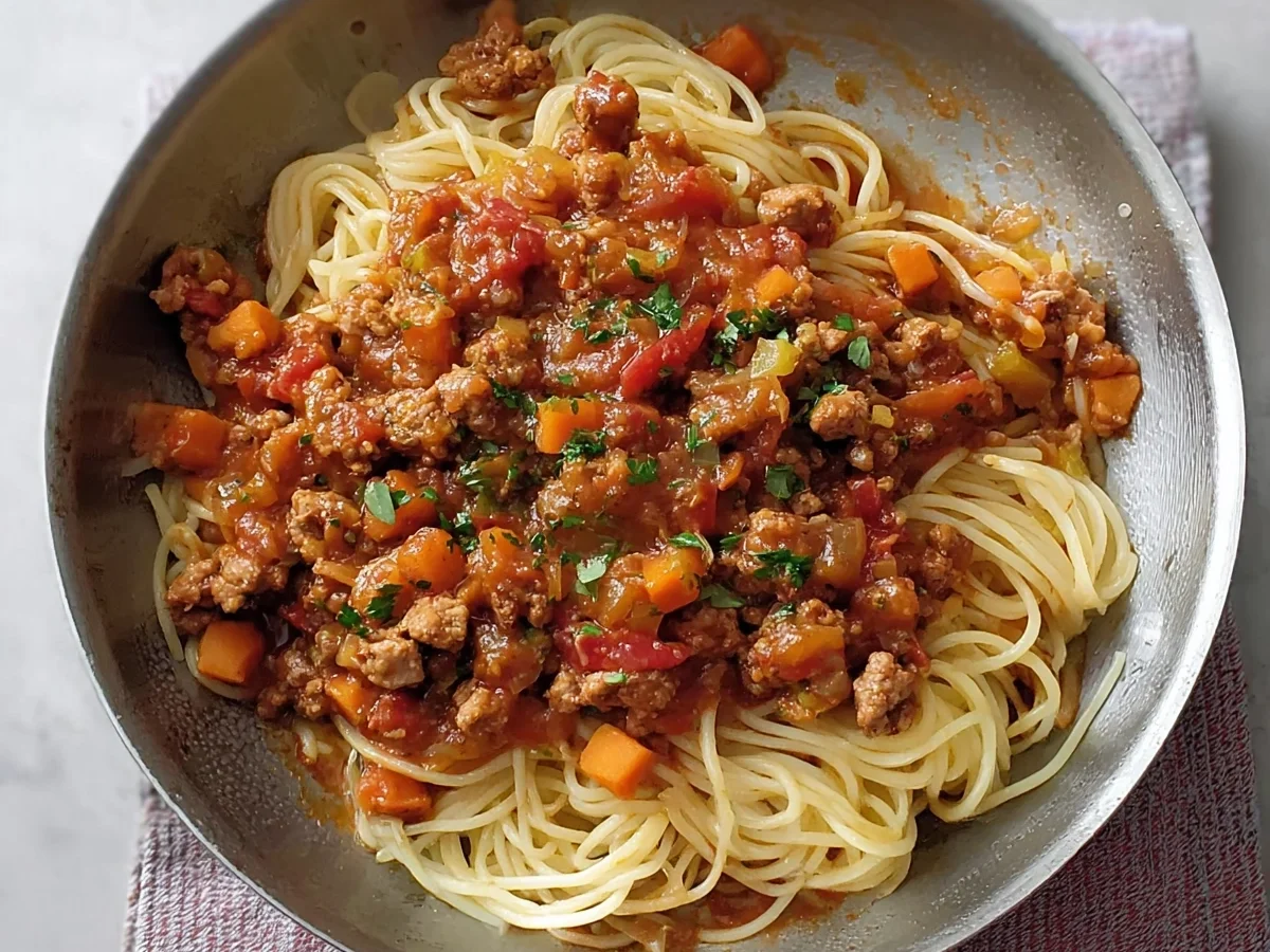 Spaghetti Bolognese mit Putenwürfeln: Lecker & einfach - Bild 2