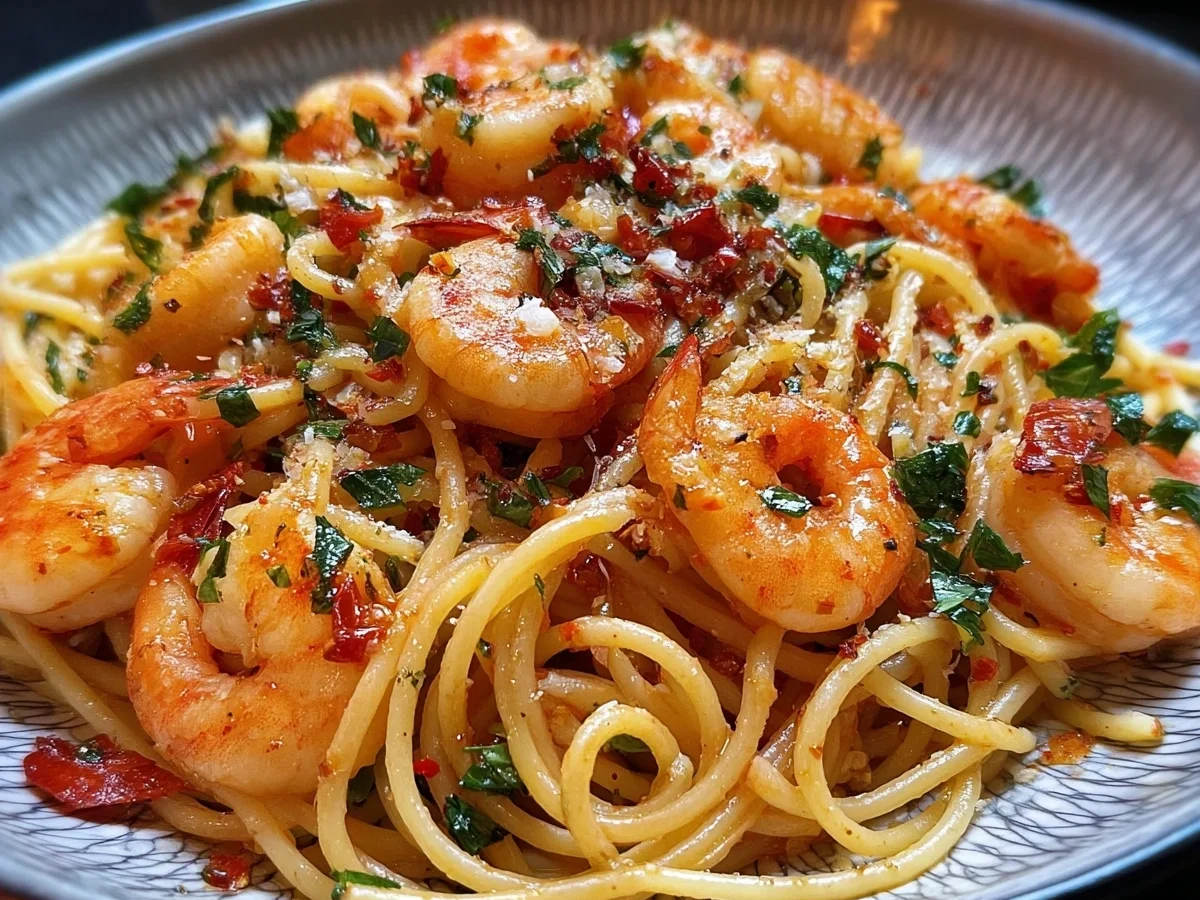 Spaghetti mit Garnelen: Knoblauch-Chili Pasta Genuss - Bild 1
