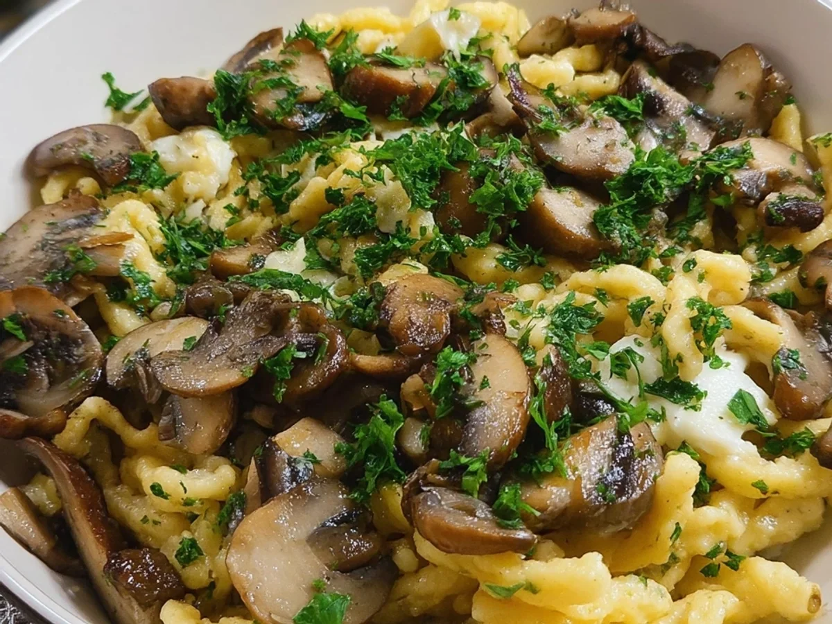 Spätzle mit Champignons: Mein schnelles Seelenfutter - Bild 1