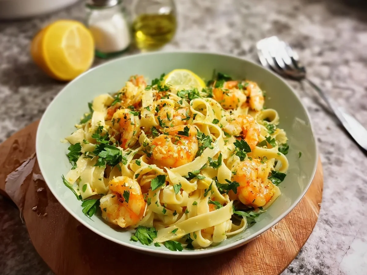 Tagliatelle mit Garnelen & Zitrone: Schnelles 15-Minuten-Rezept - Bild 1