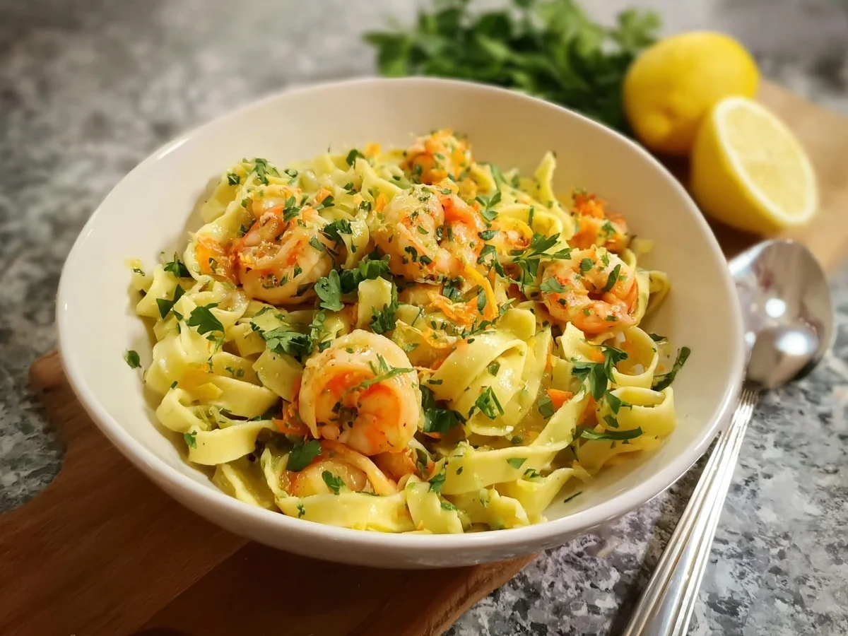 Tagliatelle mit Garnelen & Zitrone: Schnelles 15-Minuten-Rezept - Bild 2