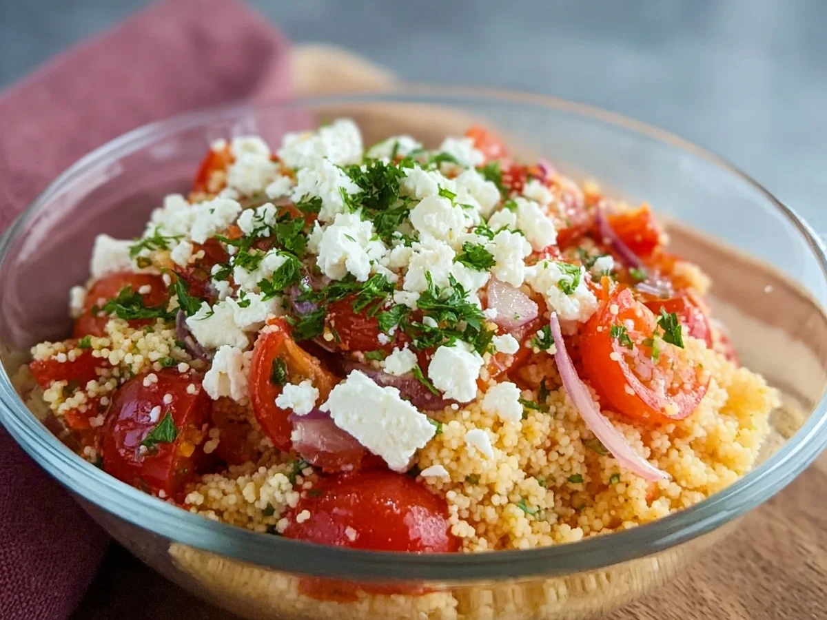 Tomatencouscous mit Feta: Einfaches Veggie-Gericht - Bild 1
