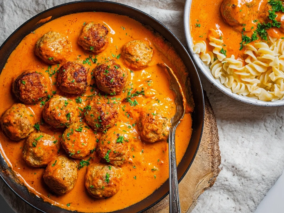Vegane Tofubällchen in Paprika-Rahmsauce: Familienrezept - Bild 2