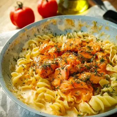 Cremige Bandnudeln mit Lachs & Sahnesoße Schnell zubereitet