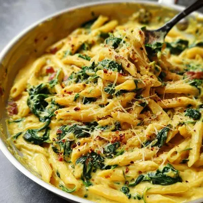 Cremige Hummus Pasta mit Spinat Vegan & Schnell zubereitet
