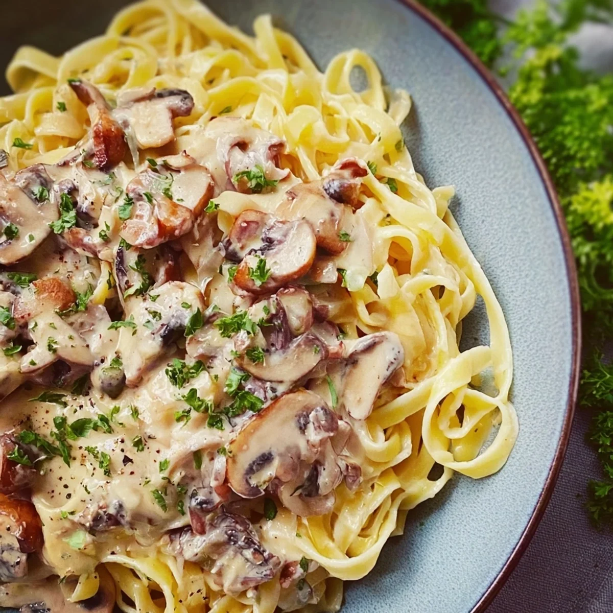 Cremige Nudeln mit Champignonsoße: Mein Seelenwärmer