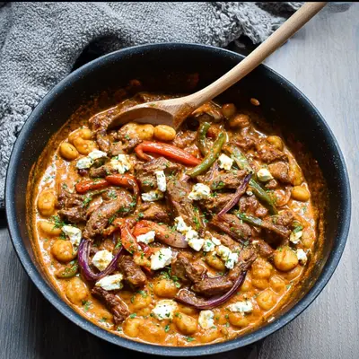 Cremiger Lamm-Gyros-Gnocchi-Topf: Schnell & lecker