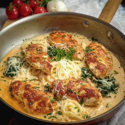Cremiges Hähnchenfilet in Frischkäse-Parmesan-Soße