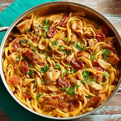 Einfache One-Pot-Pasta mit Hähnchen