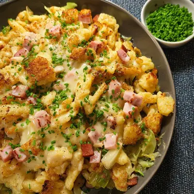 Gebratene Spätzle mit Puten-Schinken: Herzhaft & Schnell